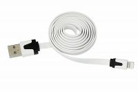 USB-Lightning кабель для iPhone/PVC/flat/white/1m/ REXANT 18-1974