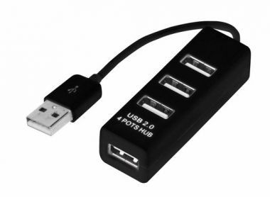 Разветвитель USB на 4 порта черный REXANT 18-4103