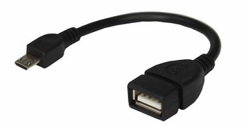 USB кабель OTG micro USB на USB шнур 0.15 м черный REXANT 18-1182 ― REXANT