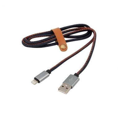 Кабель USB-Lightning для iPhone/2,4A/nylon/denim/1m/ REXANT 18-4248 ― REXANT