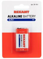 Алкалиновая батарейка 6LR61 («Крона») 9 V 1 шт. блистер REXANT 30-1061