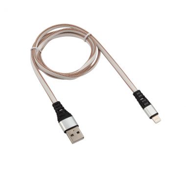 Кабель USB-Lightning 2.4 A, 1 м, белая нейлоновая оплетка REXANT 18-7056 ― REXANT