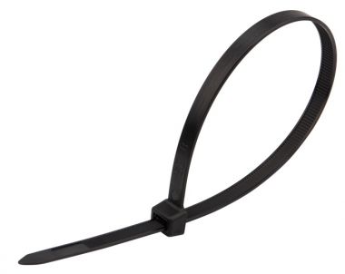 Хомут-стяжка кабельная нейлоновая 300 x 7,6мм, черная REXANT 07-0303