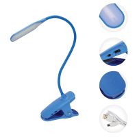 Светильник настольный Click 4Вт, LED, 4000К, диммируемый 3 ступени, заряжаемый, на прищепке, синий REXANT 609-034