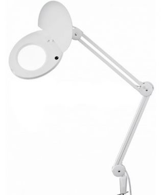 Лупа на струбцине, круглая, 3D, с подсветкой и крышкой, белая REXANT 31-0202 ― REXANT