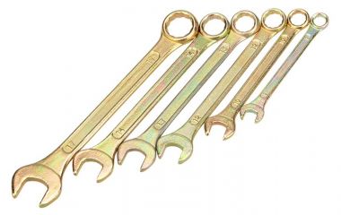 Набор ключей комбинированных (8, 10, 12, 13, 14, 17 мм), 6 шт., желтый цинк REXANT 12-5841-2 ― REXANT
