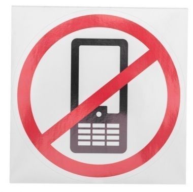 Наклейка запрещающий знак «Использование мобильных телефонов запрещено» 150х150 мм REXANT 56-0042 ― REXANT