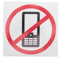 Наклейка запрещающий знак «Использование мобильных телефонов запрещено» 150х150 мм REXANT 56-0042