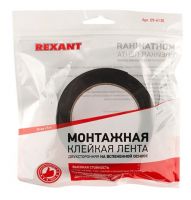 Двухсторонний скотч, черная, вспененная ЭВА основа, 30 мм, ролик 5 м REXANT 09-6130