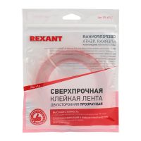 Двухсторонний скотч, прозрачный, на акриловой основе, 12 мм, ролик 5 м REXANT 09-6512