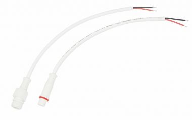 Соединительный кабель (2pin) герметичный (IP67) 2х0.35 мм белый REXANT 11-9320