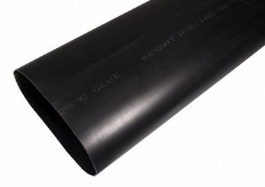 Термоусаживаемая трубка клеевая 180,0/65,0 мм, (3-4:1) черная, упаковка 1 м REXANT 26-0180