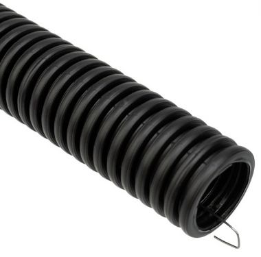 Труба гофрированная из ПНД, с зондом, черная, 16 мм, бухта 100 м/уп. REXANT 28-0016-3