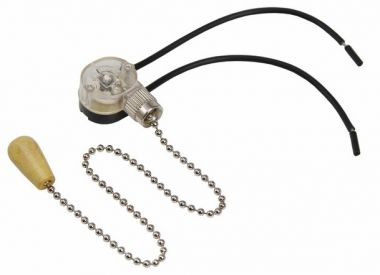 Выключатель для настенного светильника c проводом и деревянным наконечником «Silver» REXANT 32-0103