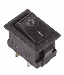 Выключатель клавишный 250V 3А (2с) ON-OFF черный Micro REXANT 36-2010