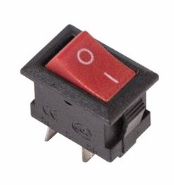 Выключатель клавишный 250V 3А (2с) ON-OFF красный Micro REXANT 36-2011