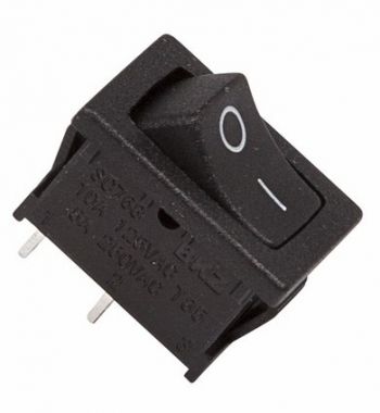 Выключатель клавишный 250V 6А (2с) ON-OFF черный Mini REXANT 36-2110