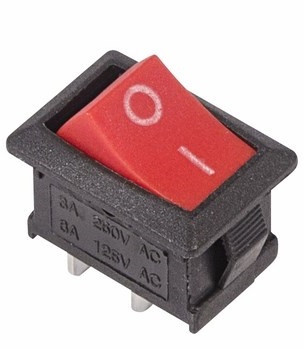 Выключатель клавишный 250V 6А (2с) ON-OFF красный Mini (RWB-201, SC-768) REXANT 36-2111