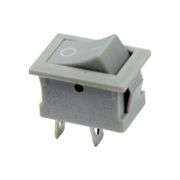 Выключатель клавишный 250V 6А (2с) ON-OFF серый Mini REXANT 36-2113
