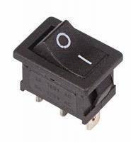 Выключатель клавишный 250V 6А (3с) ON-ON черный Mini REXANT 36-2130