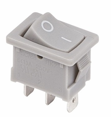 Выключатель клавишный 250V 6А (3с) ON-ON серый Mini REXANT 36-2133 ― REXANT