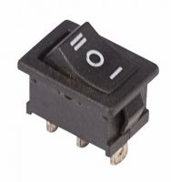 Выключатель клавишный 250V 6А (3с) ON-OFF-ON черный с нейтралью Mini REXANT 36-2145
