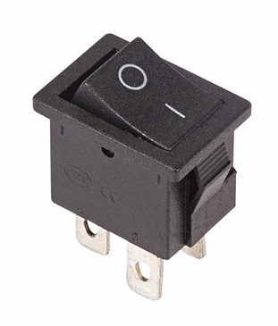 Выключатель клавишный 250V 6А (4с) ON-OFF черный Mini REXANT 36-2146
