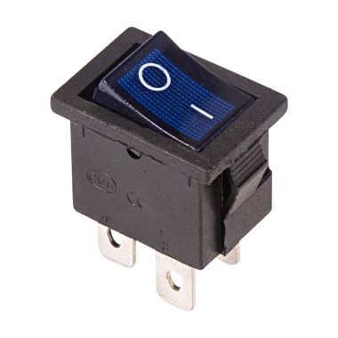 Выключатель клавишный 250V 6А (4с) ON-OFF синий с подсветкой Mini REXANT 36-2191 ― REXANT