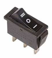 Выключатель клавишный 250V 10А (3с) ON-OFF-ON черный с нейтралью REXANT 36-2220