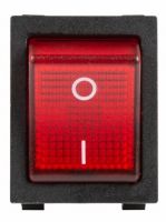 Выключатель клавишный 250V 25А (4с) ON-OFF красный с подсветкой REXANT 36-2343