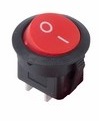 Выключатель клавишный круглый 250V 6А (2с) ON-OFF красный REXANT 36-2560
