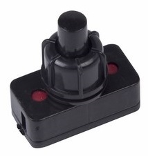 Выключатель-кнопка 250V 1А (2с) ON-OFF черный (для настольной лампы) REXANT 36-3011