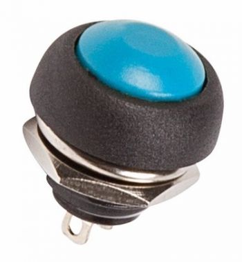 Выключатель-кнопка 250V 1А (2с) OFF-(ON) Б/Фикс синяя Micro REXANT 36-3051