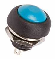 Выключатель-кнопка 250V 1А (2с) OFF-(ON) Б/Фикс синяя Micro REXANT 36-3051