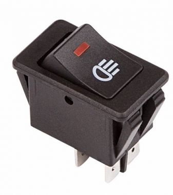 Выключатель клавишный 12V 35А (4с) ON-OFF с красной LED подсветкой REXANT 36-4440